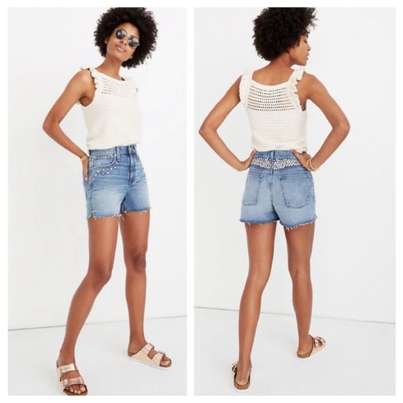 Madewell Pants - NEW Madewell The Perfect Short Embroidered Sz 26